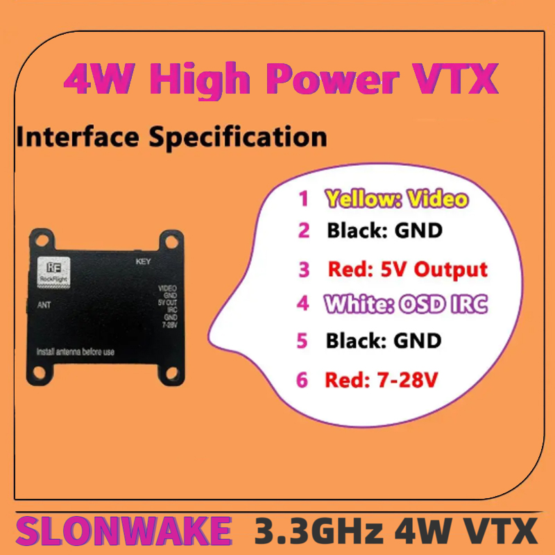 SLONWAKE FPV 3.3G 16CH 4000mW  - Fpv Drone Transmitter recensie en prijs